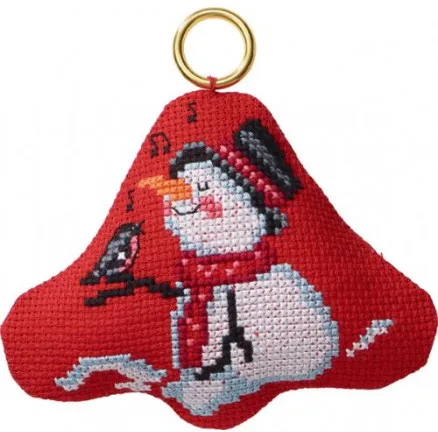 Permin Broderikit Snømann i klokke 9x8cm