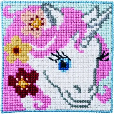 Permin Broderikit Barnestramaj Enhjørning 25x25cm