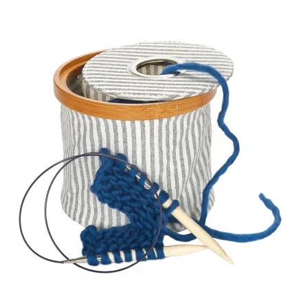 Prym Garnbolle Canvas Stoff Lysegrå/Hvit 16cm ×13,5cm